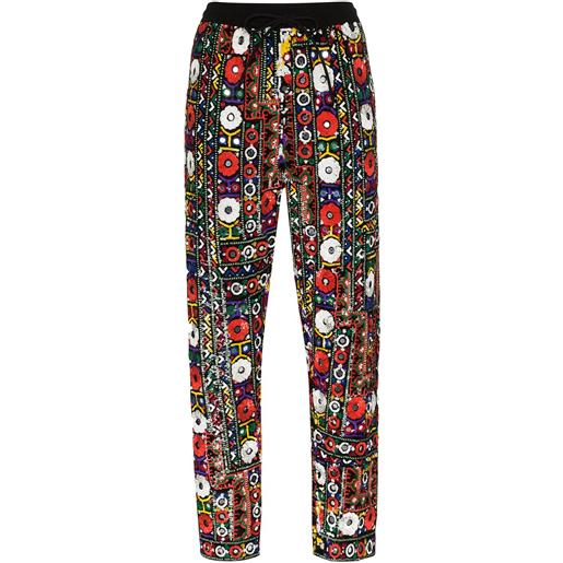Ashish pantaloni affusolati con paillettes - rosso