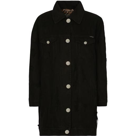 Dolce & Gabbana giacca denim lunga - nero