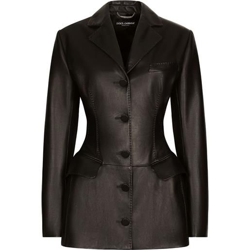 Dolce & Gabbana blazer monopetto in pelle - nero