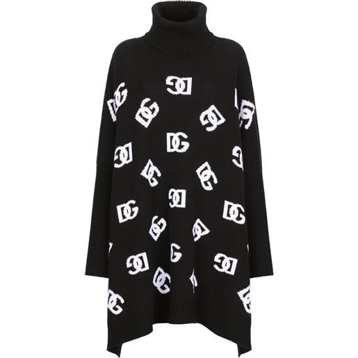 Dolce & Gabbana poncho con logo jacquard - nero