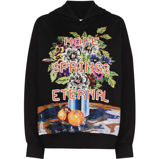 Ashish felpa con cappuccio hope spring eternal - nero