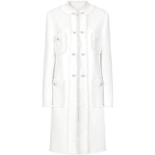 Dolce & Gabbana cappotto dna monopetto in tweed - bianco