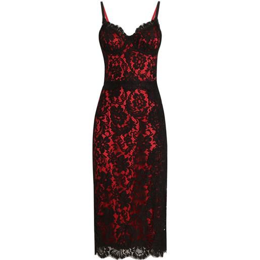 Dolce & Gabbana abito midi a fiori - nero