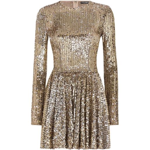 Dolce & Gabbana abito corto con paillettes - oro