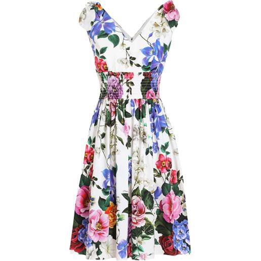 Dolce & Gabbana abito corto a fiori - bianco