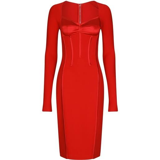 Dolce & Gabbana abito corto a maniche lunghe - rosso
