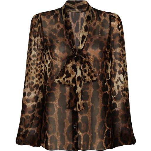 Dolce & Gabbana blusa con stampa - marrone