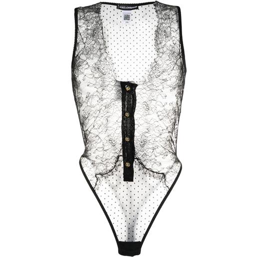 Dolce & Gabbana body semi trasparente - nero