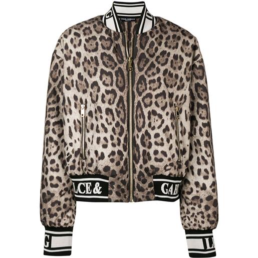 Dolce & Gabbana bomber con stampa - marrone