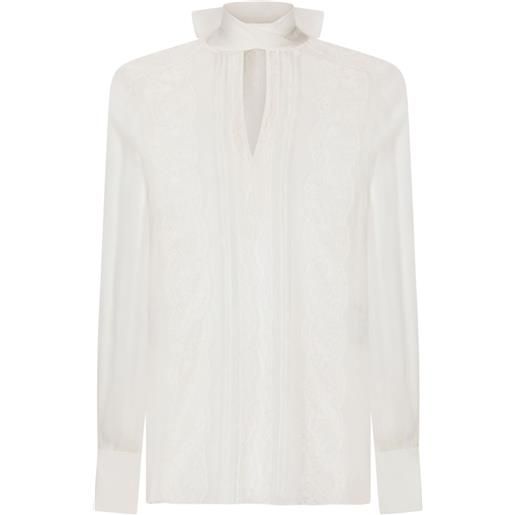 Dolce & Gabbana blusa chantilly con fiocco - bianco