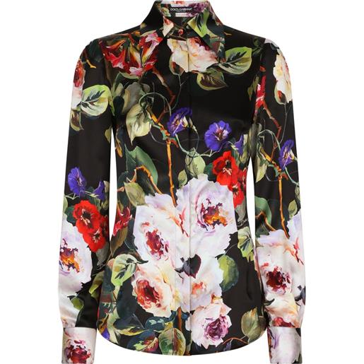 Dolce & Gabbana camicia a fiori - nero