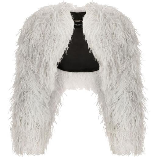 Dolce & Gabbana bolero kim dolce&gabbana con rifinitura di piume - grigio