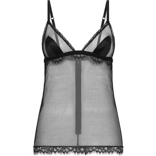 Dolce & Gabbana canottiera semi trasparente - nero