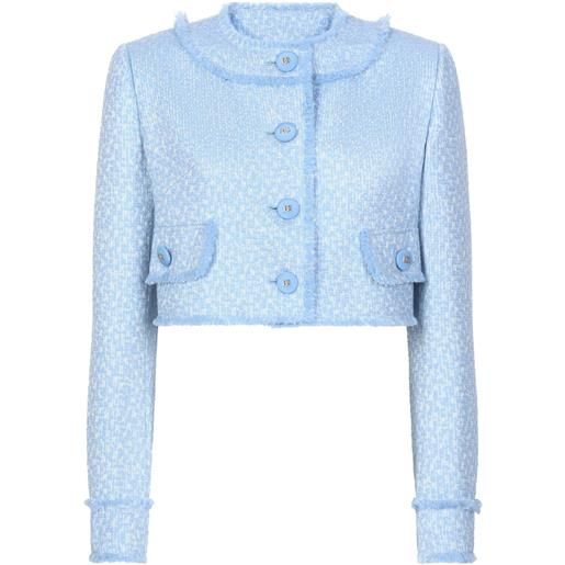 Dolce & Gabbana giacca crop in tweed - blu
