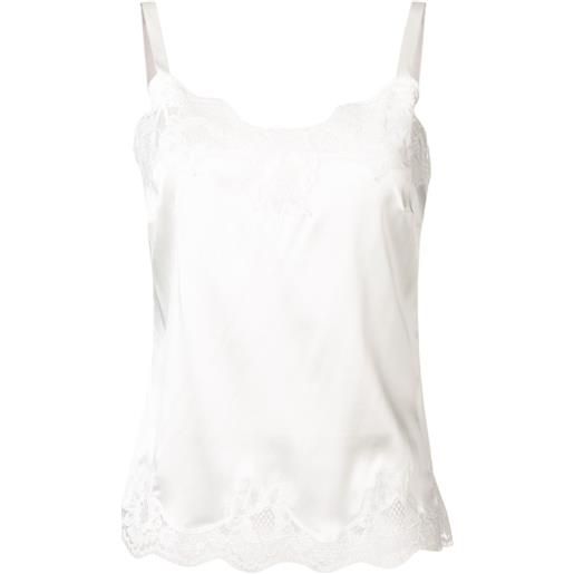 Dolce & Gabbana top con finiture in pizzo - bianco