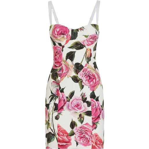 Dolce & Gabbana abito corto a fiori - bianco
