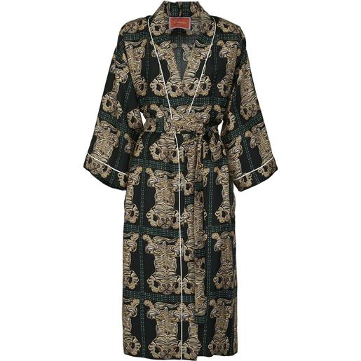 La DoubleJ vestaglia con stampa - nero