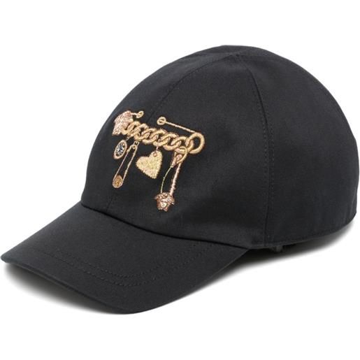 Versace Kids cappello da baseball safety pin kids - nero
