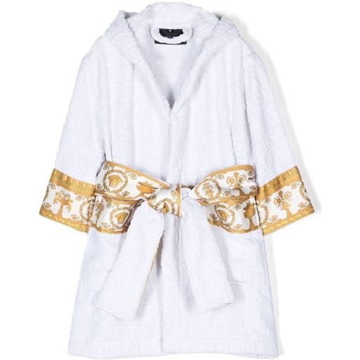 Versace Kids vestaglia i love baroque con cappuccio - bianco