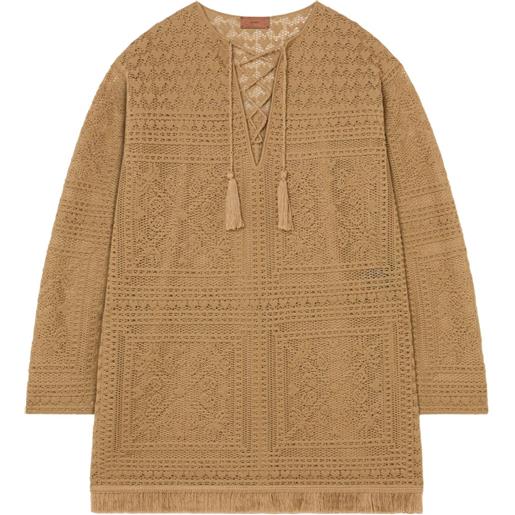 Alanui abito corto kiss by the book - toni neutri