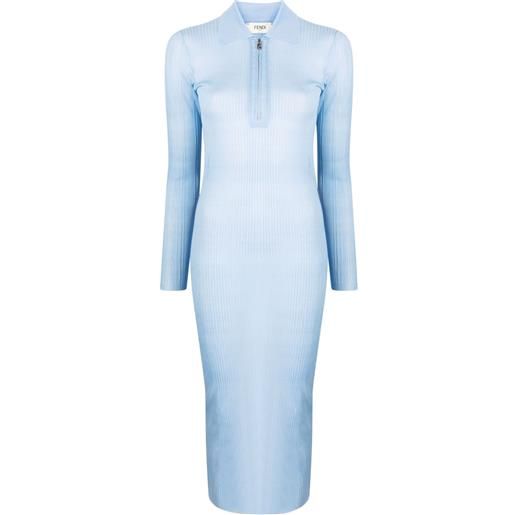 FENDI abito midi a coste - blu