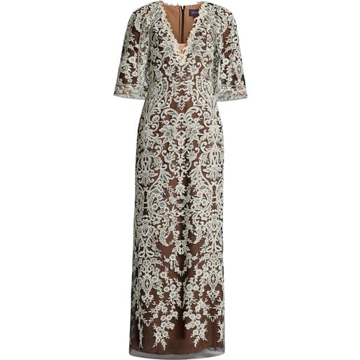 Marchesa Notte abito con strato in pizzo - nero