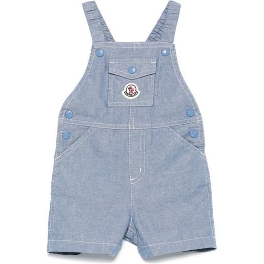 Moncler Enfant salopette con applicazione - blu