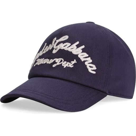 Dolce & Gabbana Kids cappello da baseball con ricamo - blu