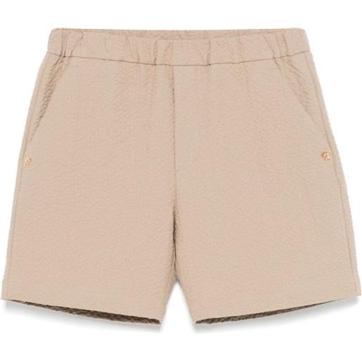Versace Kids shorts con motivo seersucker - marrone