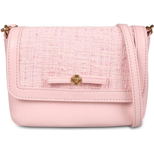 Versace Kids borsa a spalla gianni ribbon in tweed - rosa