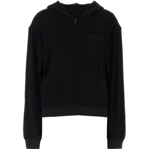 Balenciaga felpa con cappuccio e zip - nero