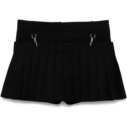 Tibi shorts grain de poudre convertible con pieghe - nero