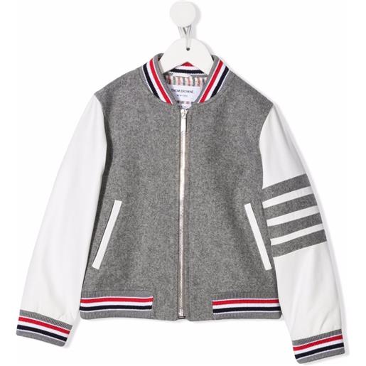 Thom Browne Kids bomber a righe - grigio