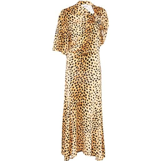 Rabanne abito lungo con stampa - nero