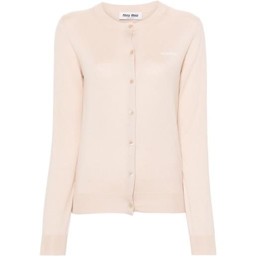 Miu Miu cardigan con logo - rosa