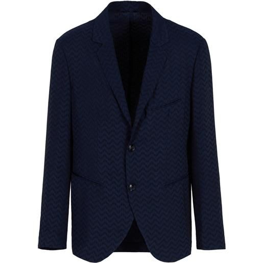 Giorgio Armani blazer monopetto con stampa - blu