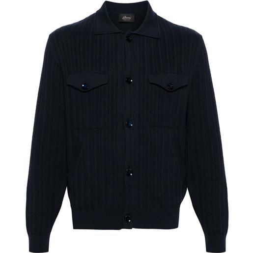 Brioni cardigan con colletto ampio - blu
