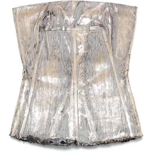 Rick Owens bustino con effetto craquelé - oro