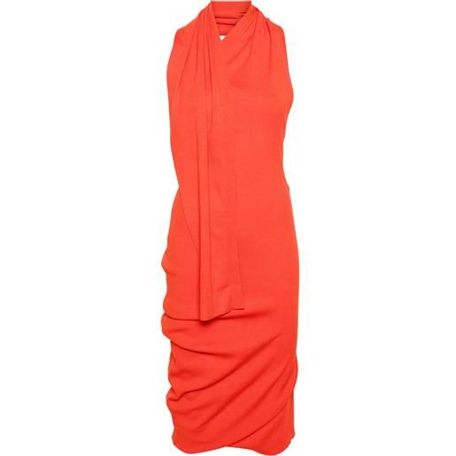 FENDI abito midi con scollo all'americana - arancione