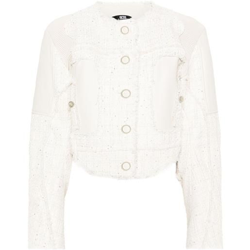 GCDS giacca con inserti a contrasto - bianco