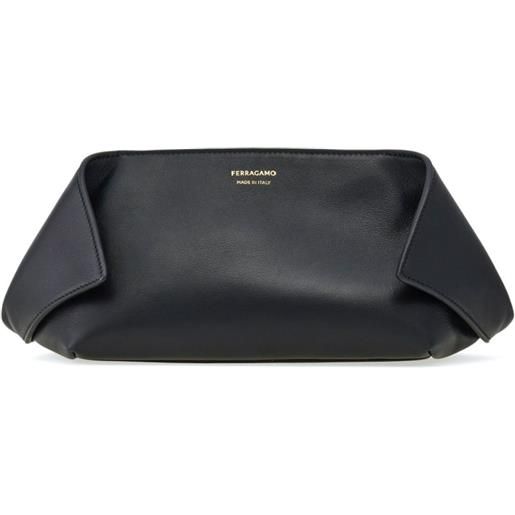 Ferragamo trousse make up in pelle - nero