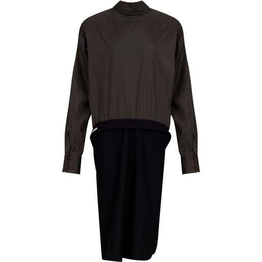 Maison Margiela abito midi con design a inserti - nero