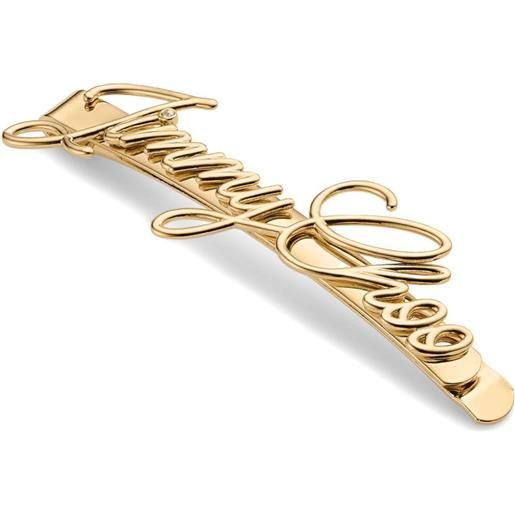 Jimmy Choo fermacapelli logo script - oro