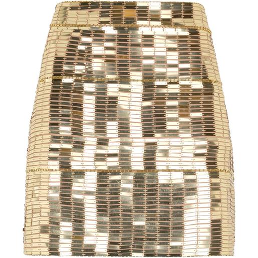 Roberto Cavalli minigonna con paillettes - oro