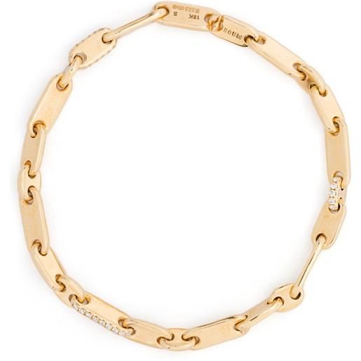MAOR bracciale monolinka 4mm in oro giallo 18kt con diamanti