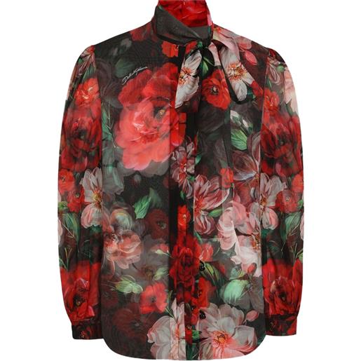 Dolce & Gabbana blusa in chiffon con stampa - nero