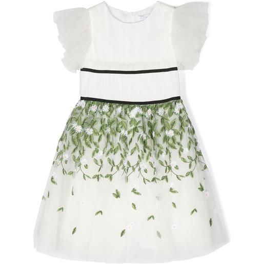 Monnalisa abito con ricamo - bianco