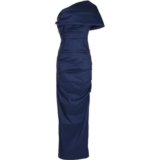 Rachel Gilbert abito lungo kat con ruches - blu