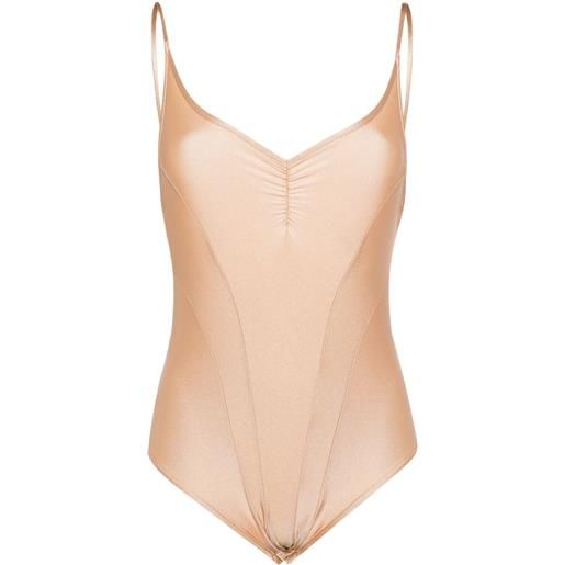 ALAINPAUL body con scollo a v - marrone