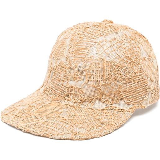Ermanno Scervino cappello da baseball in rafia - toni neutri